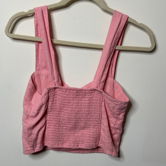 Abercrombie & Fitch Linen Pink Crop Top - Picture 4 of 5